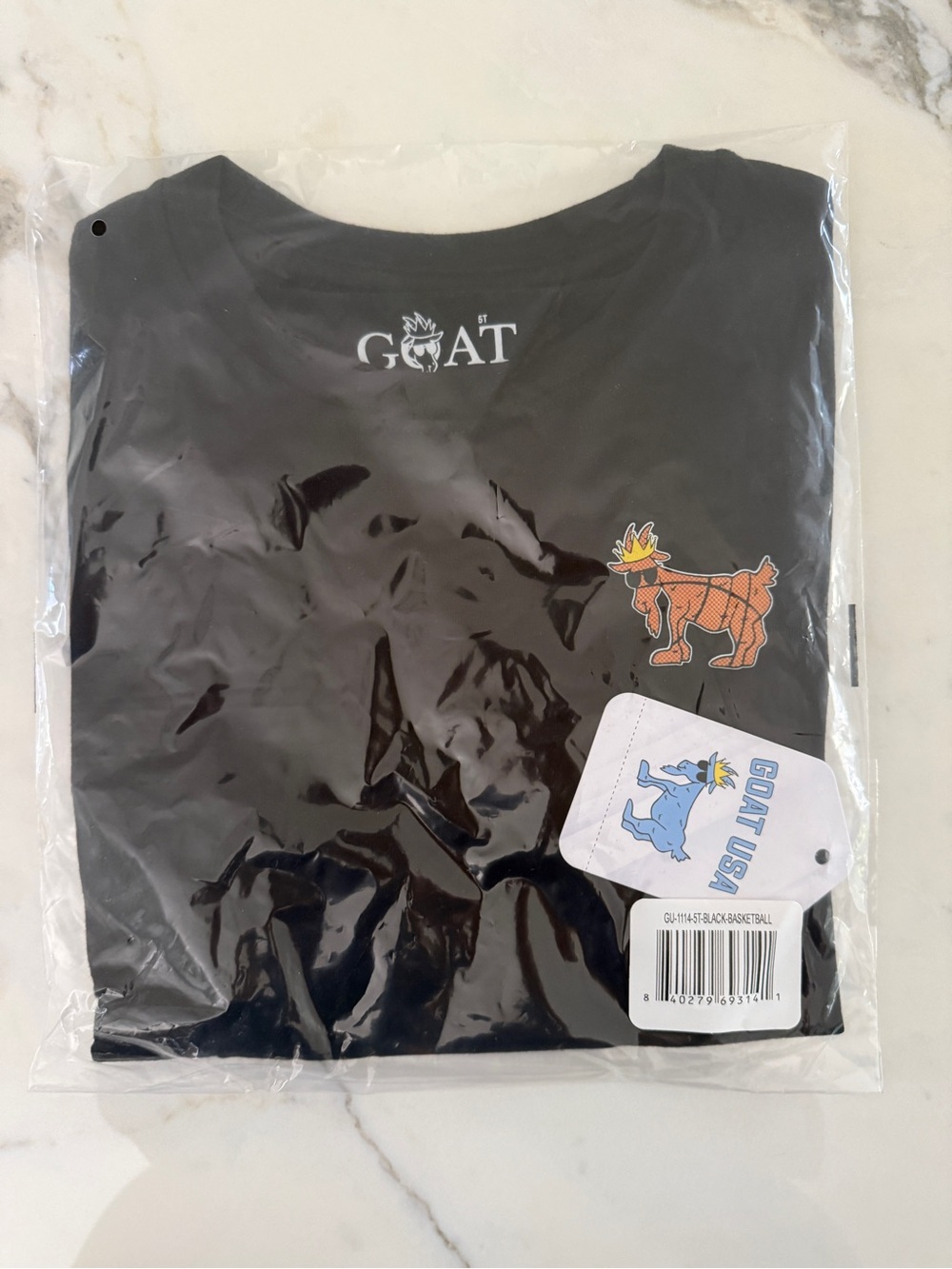 GOAT Black Graphic Basketball T-Shirt